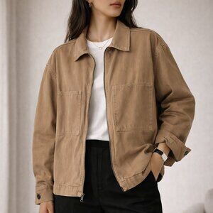 GAP Denim Tan Zip-Up Workwear Jacket – Utility Style